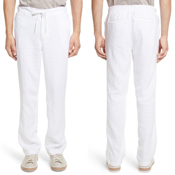 off white linen pants